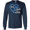 Image of Autism Love Needs no Words Distressed Puzzle Piece T-Shirt