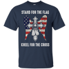 Image of T-shirt chrétien de croix patriotique de drapeau américain