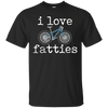 Image of "I Love Fatties" Fat Tire Mountain Style Bikes T-Shirt