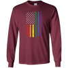 Image of Arc-en-ciel de drapeau américain manche du partisan de LGBT Long Tshirt