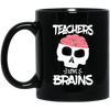 Image of Funny Halloween Skull Teachers Love Brains Long Sleeve Shirt