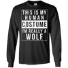 Image of Wolf Halloween Costume Shirt Funny Easy for Kids Men Women