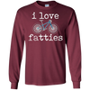 Image of "I Love Fatties" Fat Tire Mountain Style Bikes T-Shirt