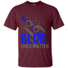 Image of Adult Blue Live Matter Thin Blue Line Support Police T-Shirt