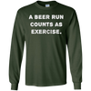 Image of "Une course de bière compte comme un exercice." t-shirt d'entraînement drôle de bière