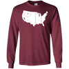 Image of American Map Shirt Ice Hockey Rink Novelty Long Sleeve Tee