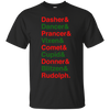 Image of Santa Claus's Reindeer Character List T-Shirt