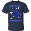 Image of Apraxia Awareness Ribbon With Hearts T Shirt