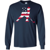 Image of Tee-shirt d'hockey sur glace de drapeau des Etats-Unis américain cadeau sportif patriote