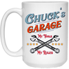 Image of Chuck's Garage funny long sleeve tee shirt