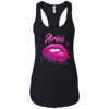 Image of Aries Zodiac Birthday Pink Lips T-Shirt for Black Women