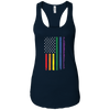 Image of Arc-en-ciel de drapeau américain manche du partisan de LGBT Long Tshirt