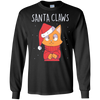 Image of Santa Claws Cat Lovers Long Sleeve Shirt