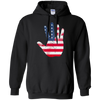 Image of American Flag Waving Hand Hi Five Patriotic Gift Long Sleeve