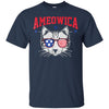 Image of Ameowica Cat With Flag Sunglasses Funny 4th Of July T-Shirt