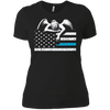 Image of Angel Weeping Thin Blue Line Flag to Honor the Fallen