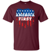 Image of America First USA T Shirt with the American Flag