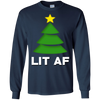 Image of Christmas Tree Lit Af Funny Christmas Shirt