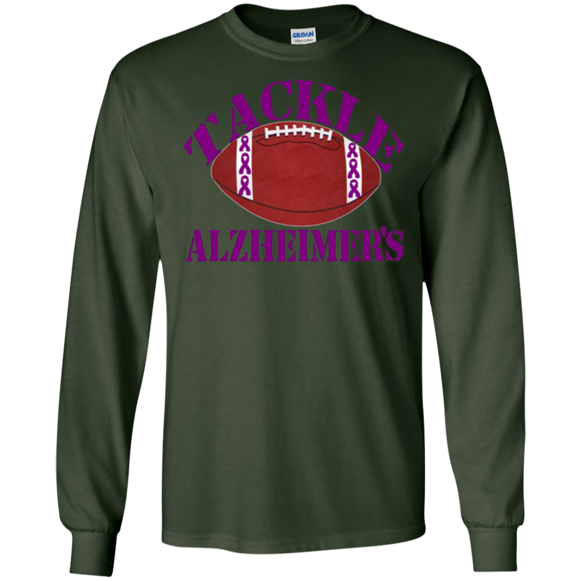 Alzheimer Awareness Purple Ribbon T Shirt For Football Fans