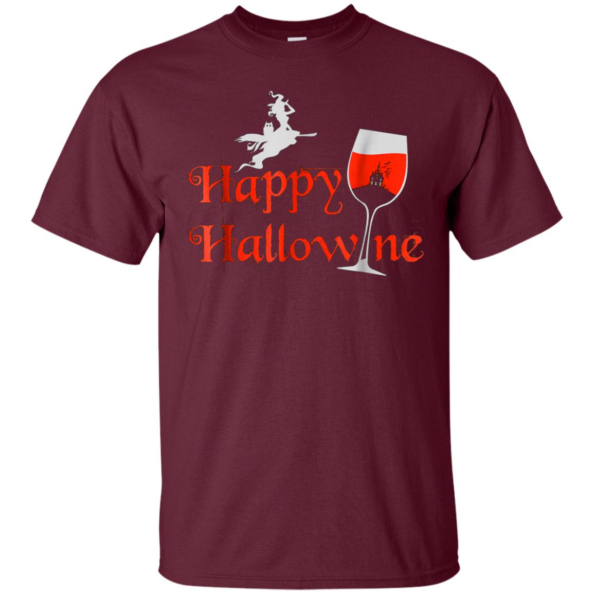Funny Halloween Wine Tshirt, Happy Hallowine, for Men Women