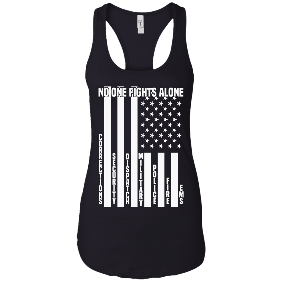 American Flag No One Fights Alone Pride Ems Police T-Shirt