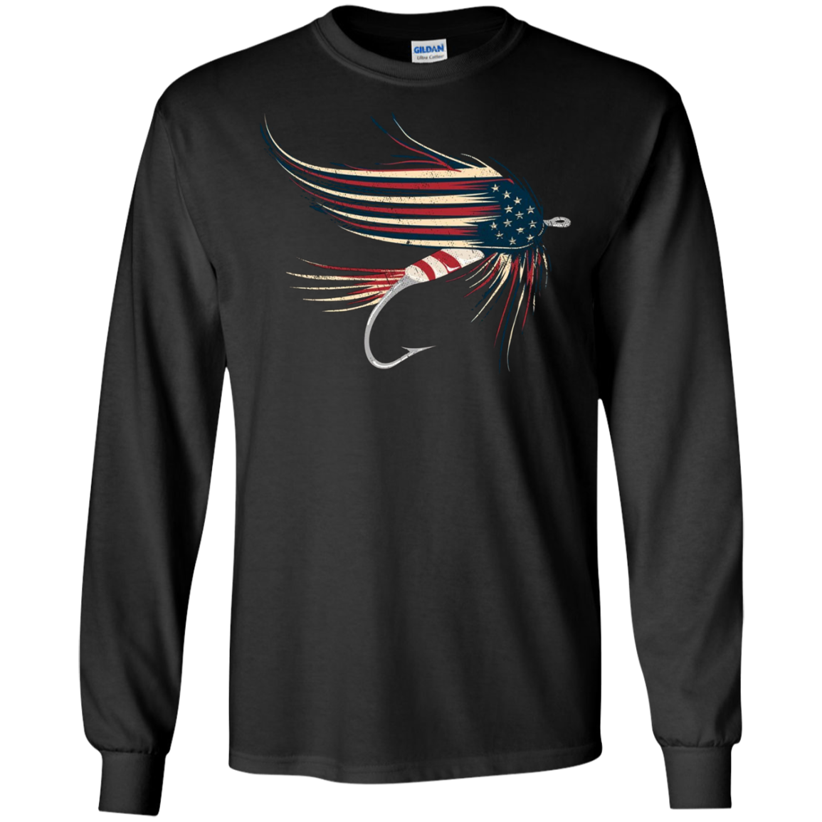 American Flag Salmon Fly T-Shirt