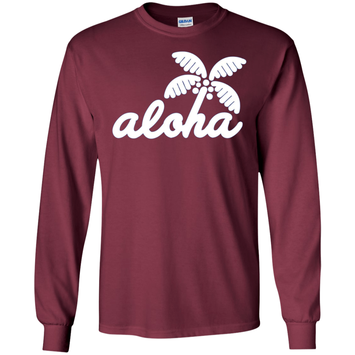 Aloha Palm Tree Simple Long Sleeve T-shirt