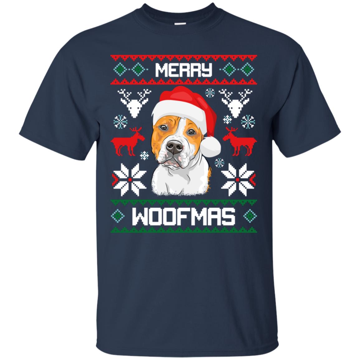 Amstaff Merry Woofmas Christmas Gift T-Shirt