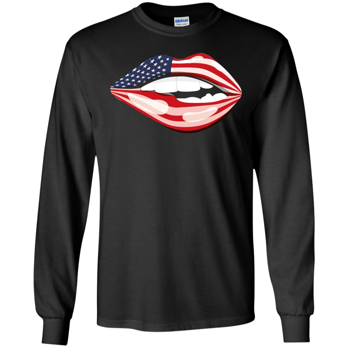 American USA Flag Lips - Independence Day 4th July Shirt