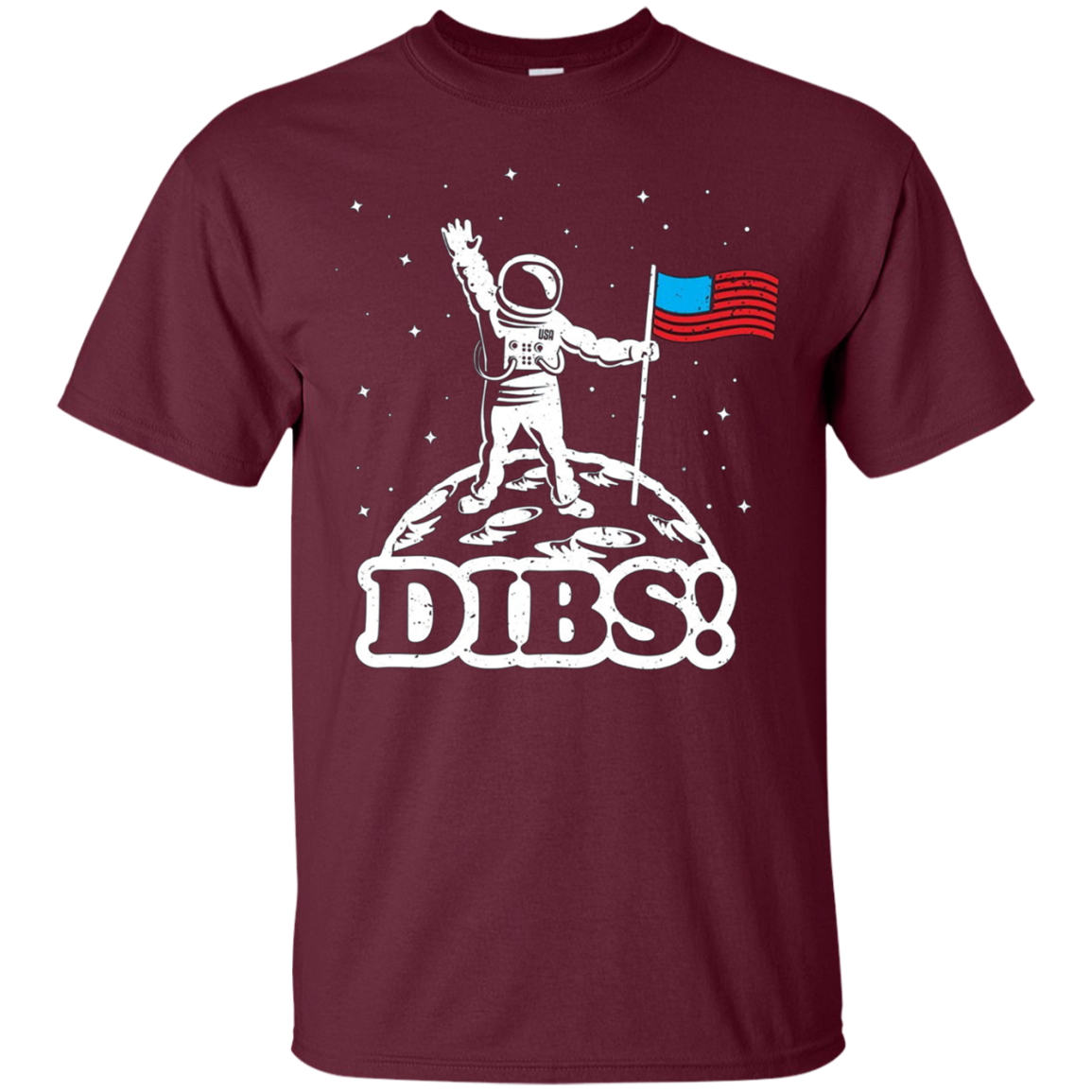 American Flag on Moon July 4th funny t shirt Astronaut space