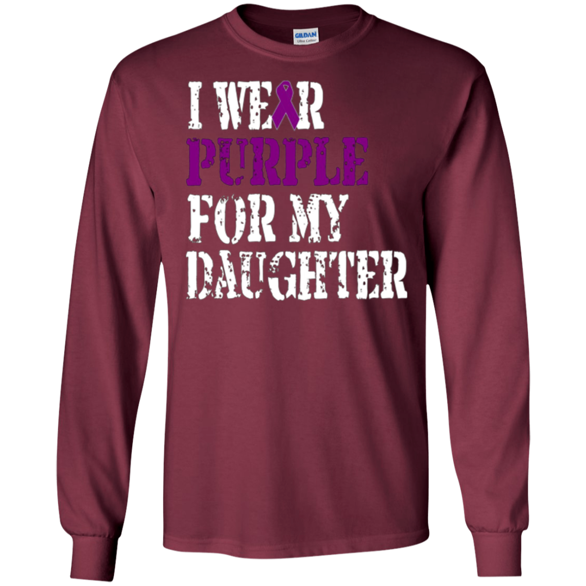 Alzheimer's Awareness T-shirt I Wear Purple For My Daughter