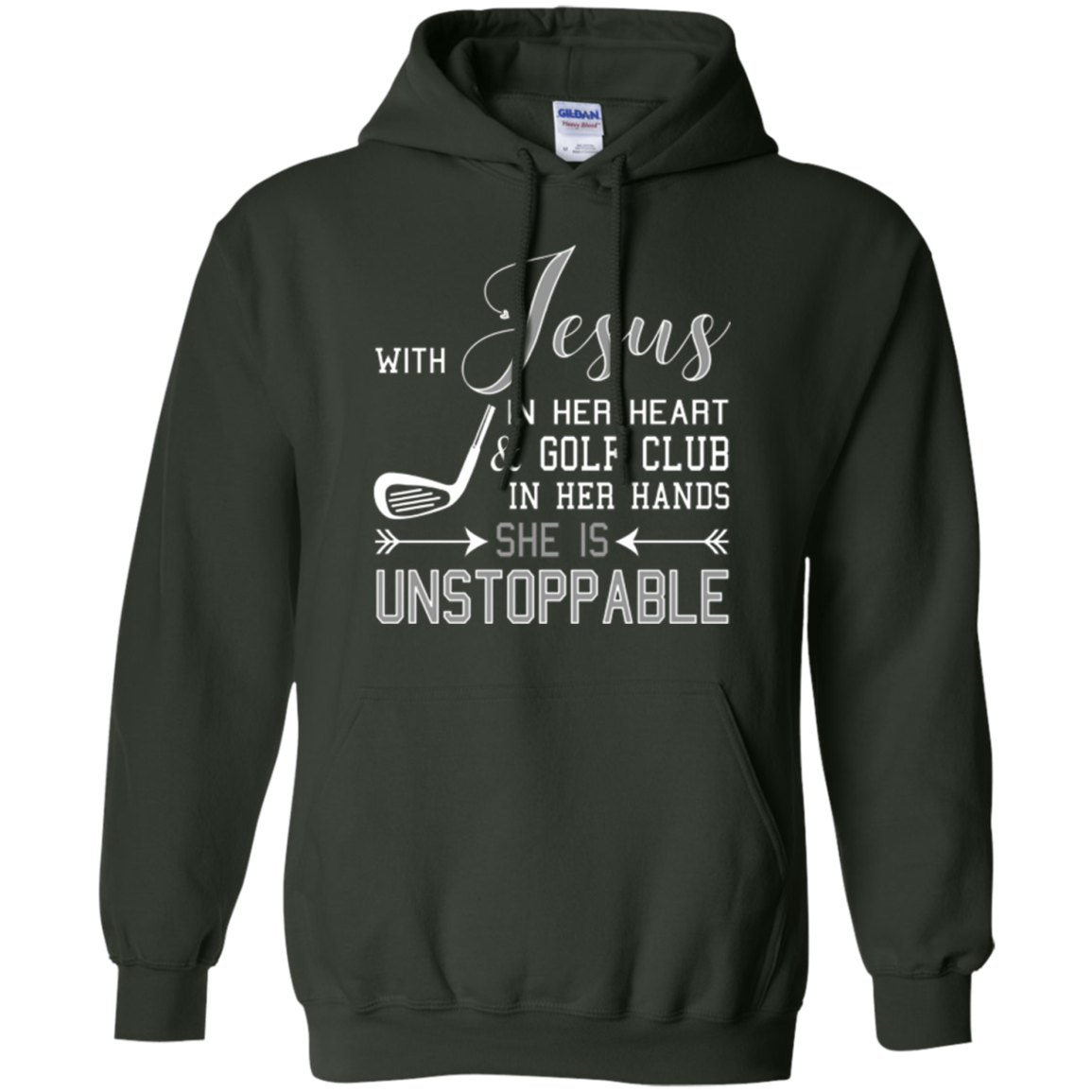 WITH JESUS IN HER HEART & GOLF CLUB HANDS SHE IS T-shirt