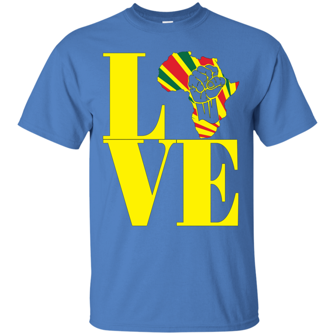African black power map raised fist I love Africa t-shirt