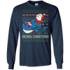 Image of Santa Riding Shark Merry Xmas Gift Tshirt