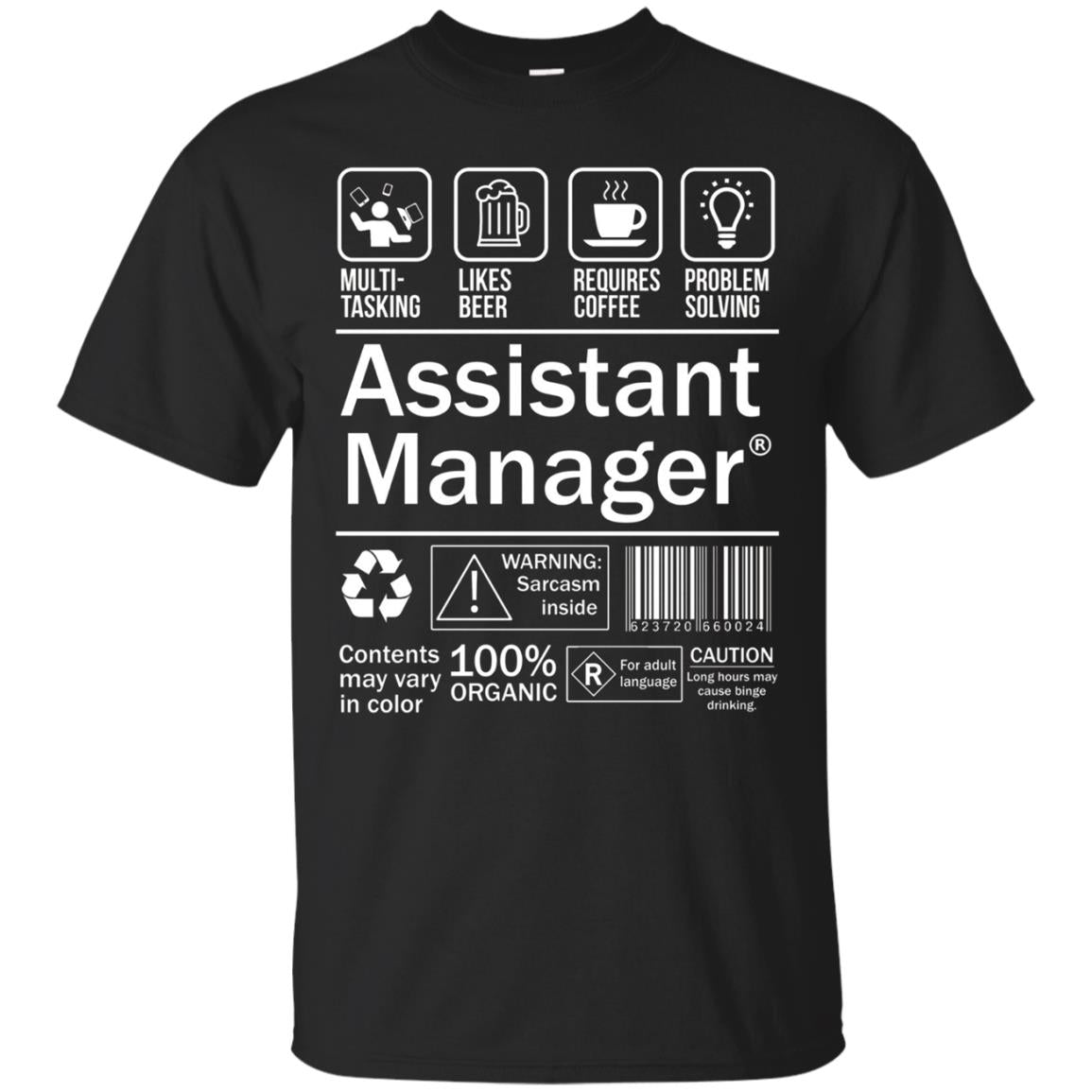Assistant Manager Product Label T-Shirt Mens Womens