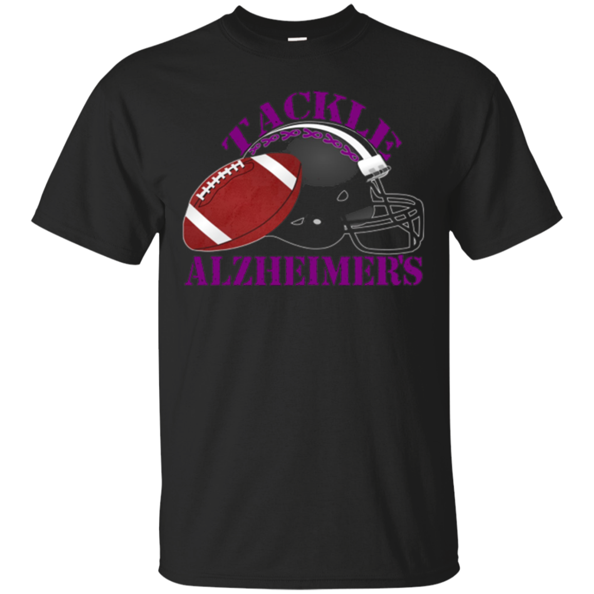 Alzheimer Awareness Purple Ribbon T-Shirt For Football Fans