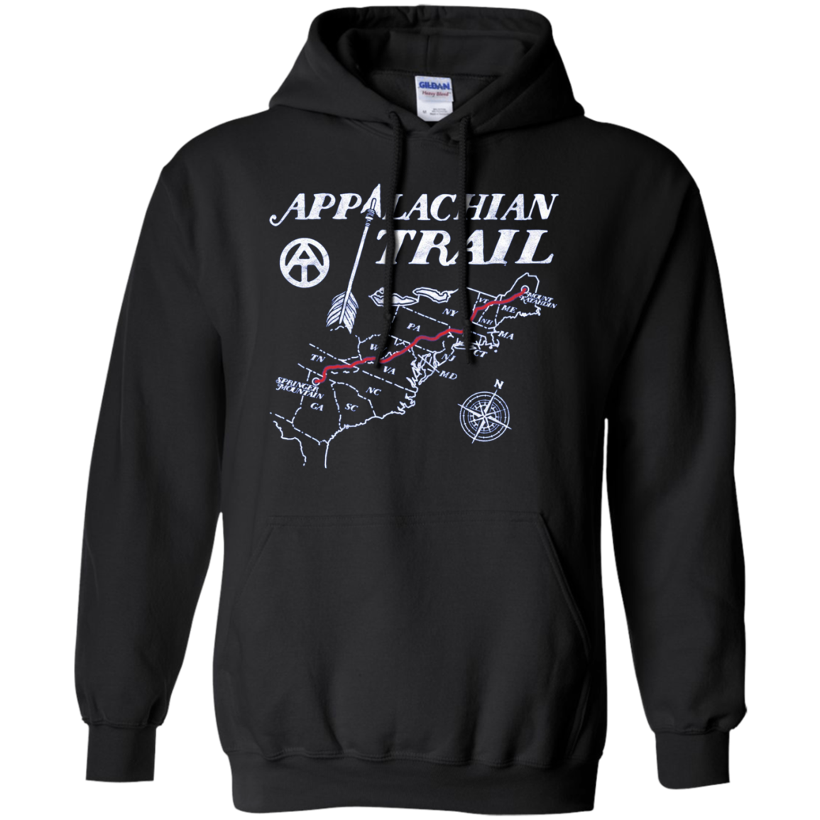 Appalachian Trail Map Retro Hiking Long Sleeve Tee Shirt