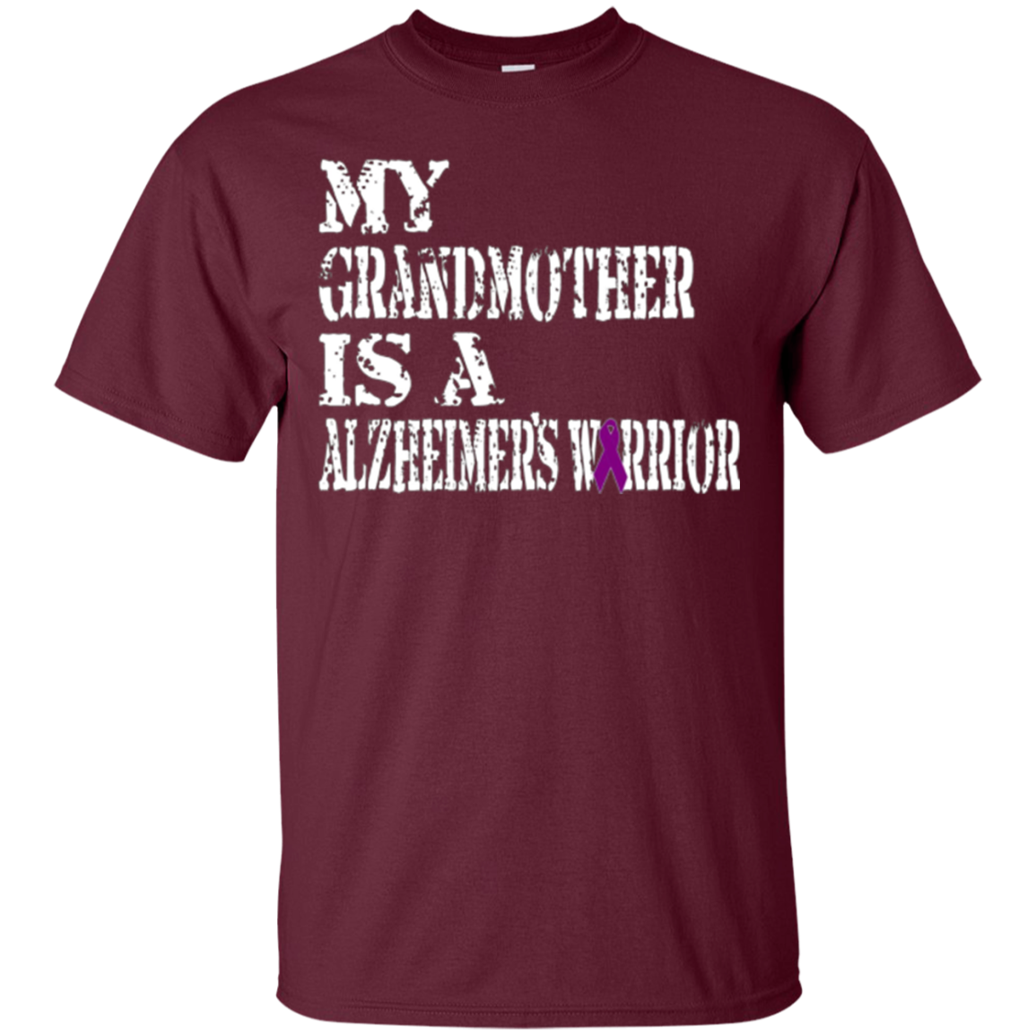 Alzheimer's Awareness Tee For Grandmothers Purple Ribbon Tee