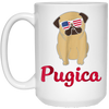 Image of American Flag Pug T-Shirt 4th July Shirt Gift 2018