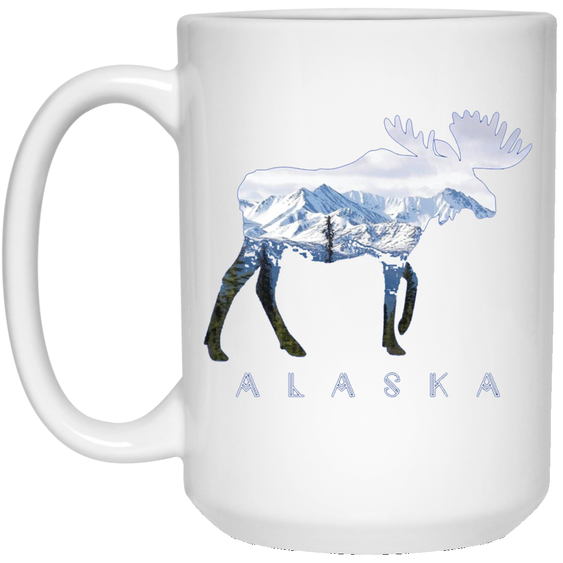 Alaska Day Moose Snowy Mountain Long Sleeve Shirt