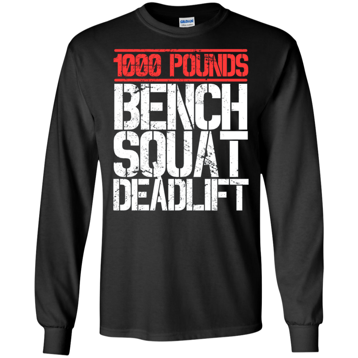 1000 Pounds, Bench Squat Deadlift Powerlifter Club T-Shirt