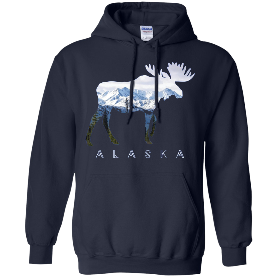Alaska Day Moose Snowy Mountain Long Sleeve Shirt