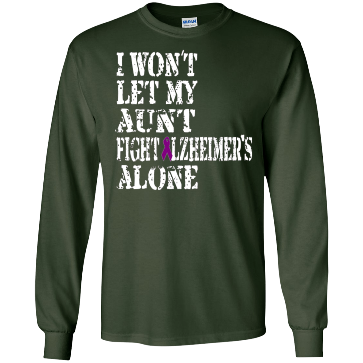 Alzheimer's Awareness T Shirt For Aunts Purple Ribbon Tee