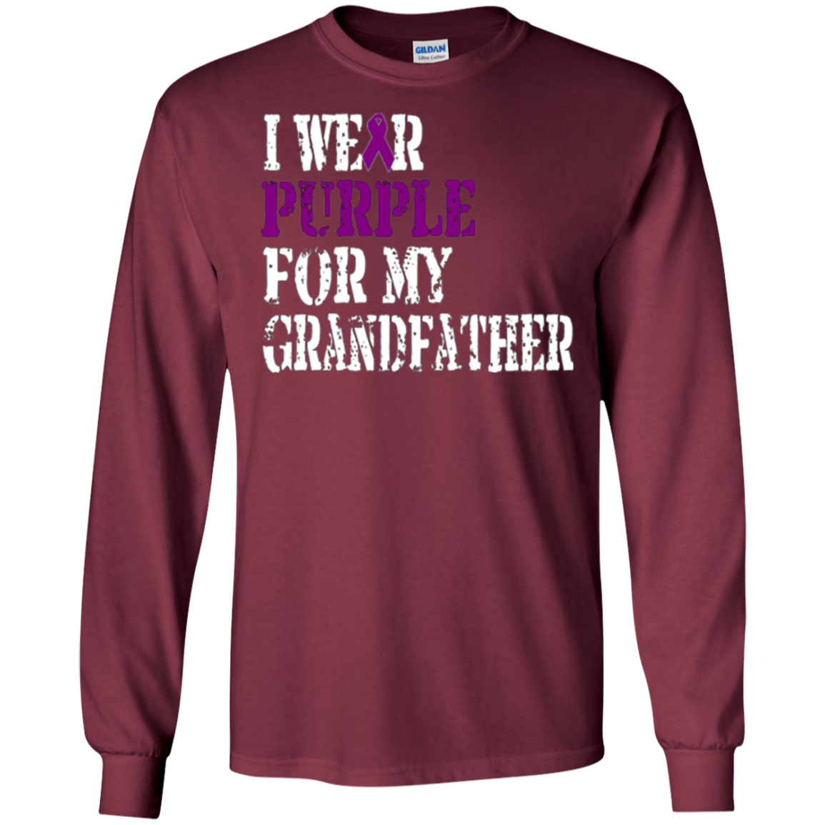 Alzheimer's Awareness Shirt I Wear Purple For My Grandfather