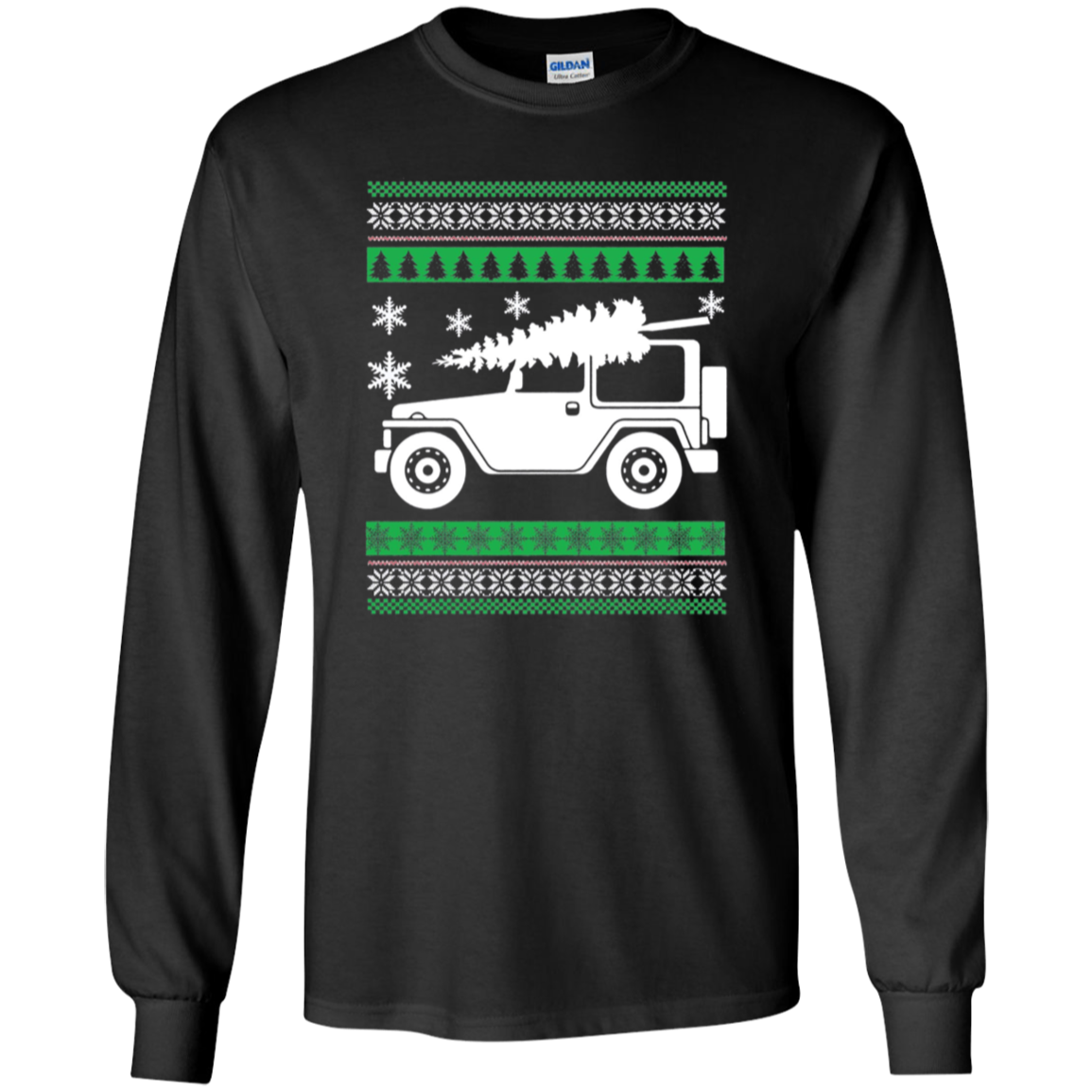 Santa's Jeep Christmas Tree Ugly Sweater Party