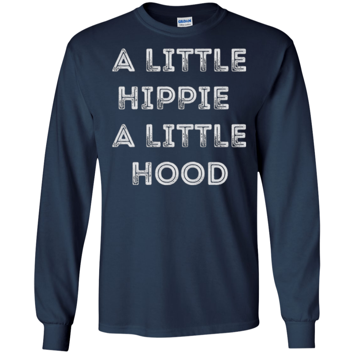 A Little Hippie A Little Hood Distressed Long Sleeve Shirt
