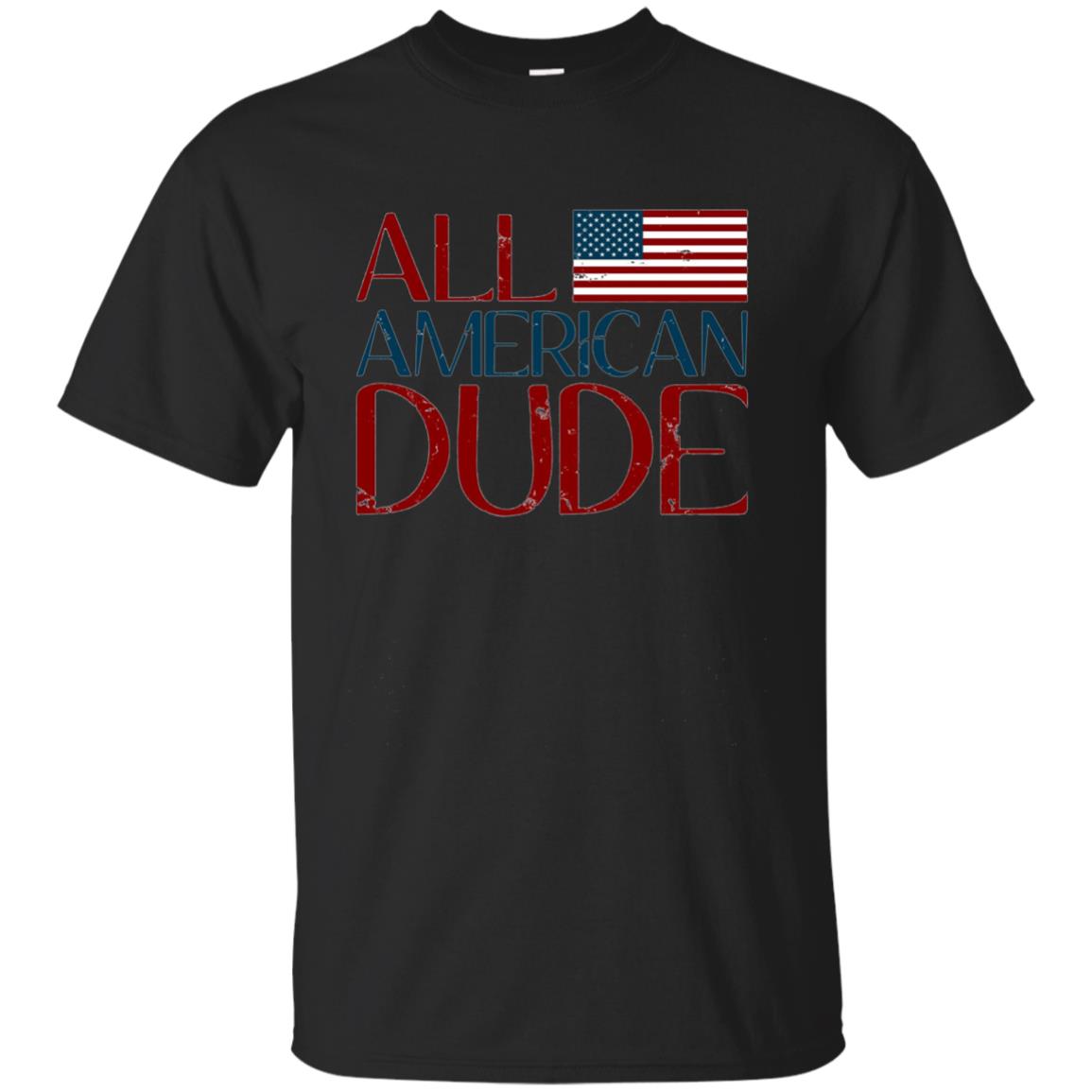 All American Dude 4th of July Patriotic America USA Shirt LS