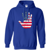 Image of American Flag Waving Hand Hi Five Patriotic Gift Long Sleeve