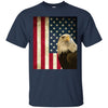 Image of American Bald Eagle Retro Flag Long Sleeve Shirt, Patriotic