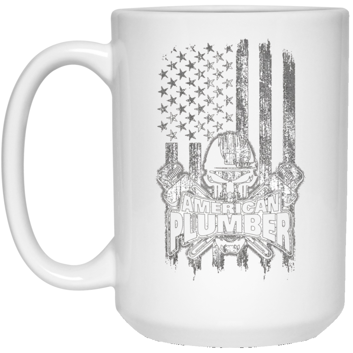American Plumber T-Shirt Skull and Wrenches